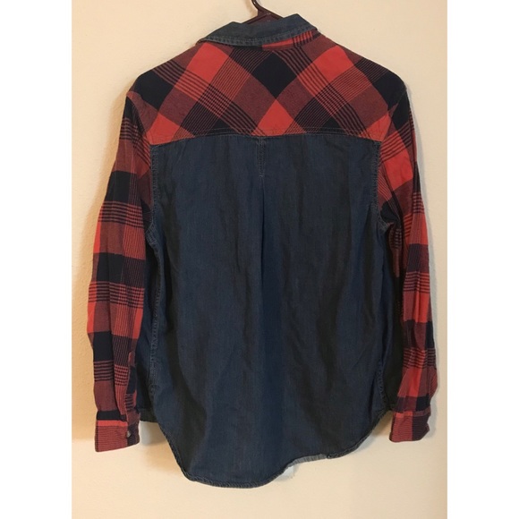 URBAN OUTFITTERS BDG Flannel/Denim Button Shirt - Picture 3 of 4